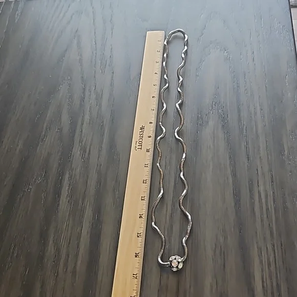 Fun Flexible Silver Snake Chain with a Chunky Crystal Ball Pendant - Picture 3 of 7